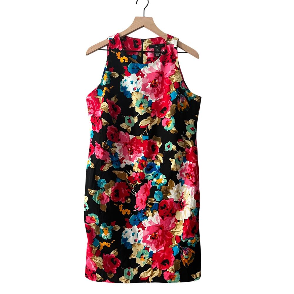 Grace Floral Sheath Dress‎ - Women's Size 14 - Pink & Colorful